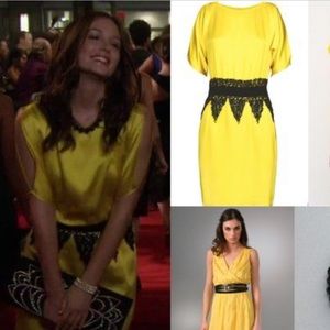 Tibi yellow beaded dress aso gossip girl Blair